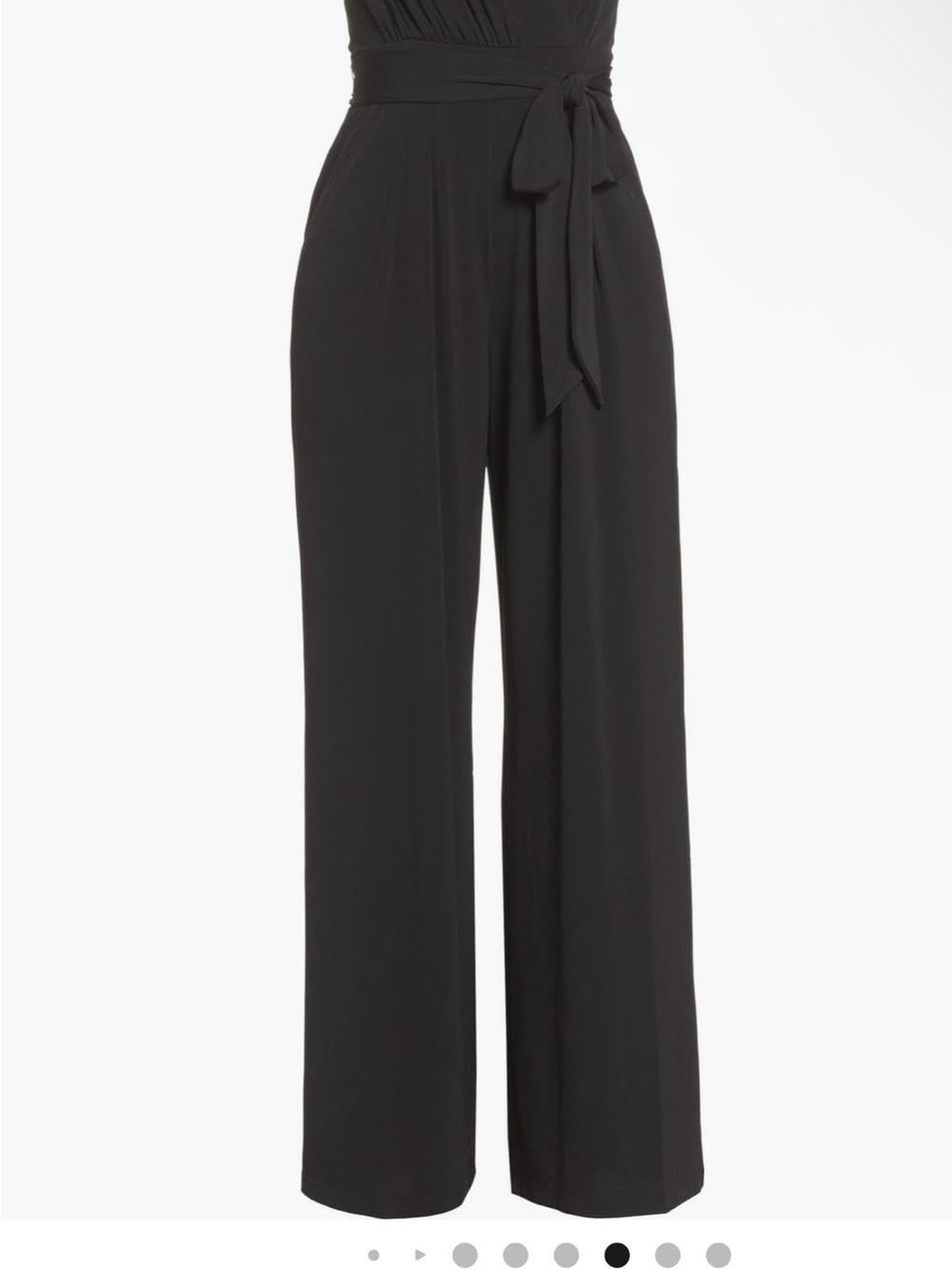 Vince Camuto Black Wide-Leg Jumpsuit with Self-Tie Waist